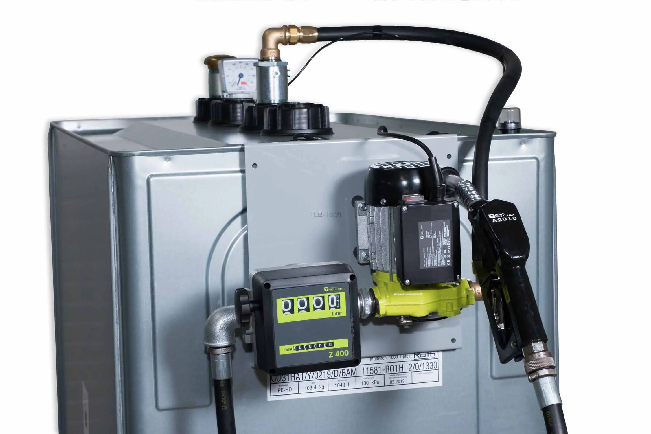 Stazione di servizio per cortile - SYSTEM - Horn - 1.500 litri - Impianto di rifornimento diesel con contatore analogico