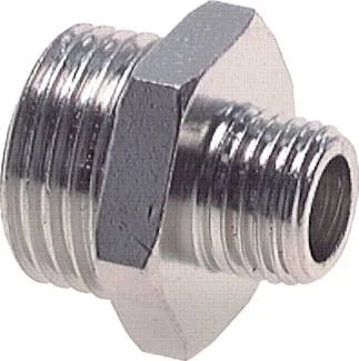 Nippo doppio G 1"-G 1", 16 bar ottone nichelato, Fittings, Threaded Adapter, Metal Connector, Male Thread, Hex Nut