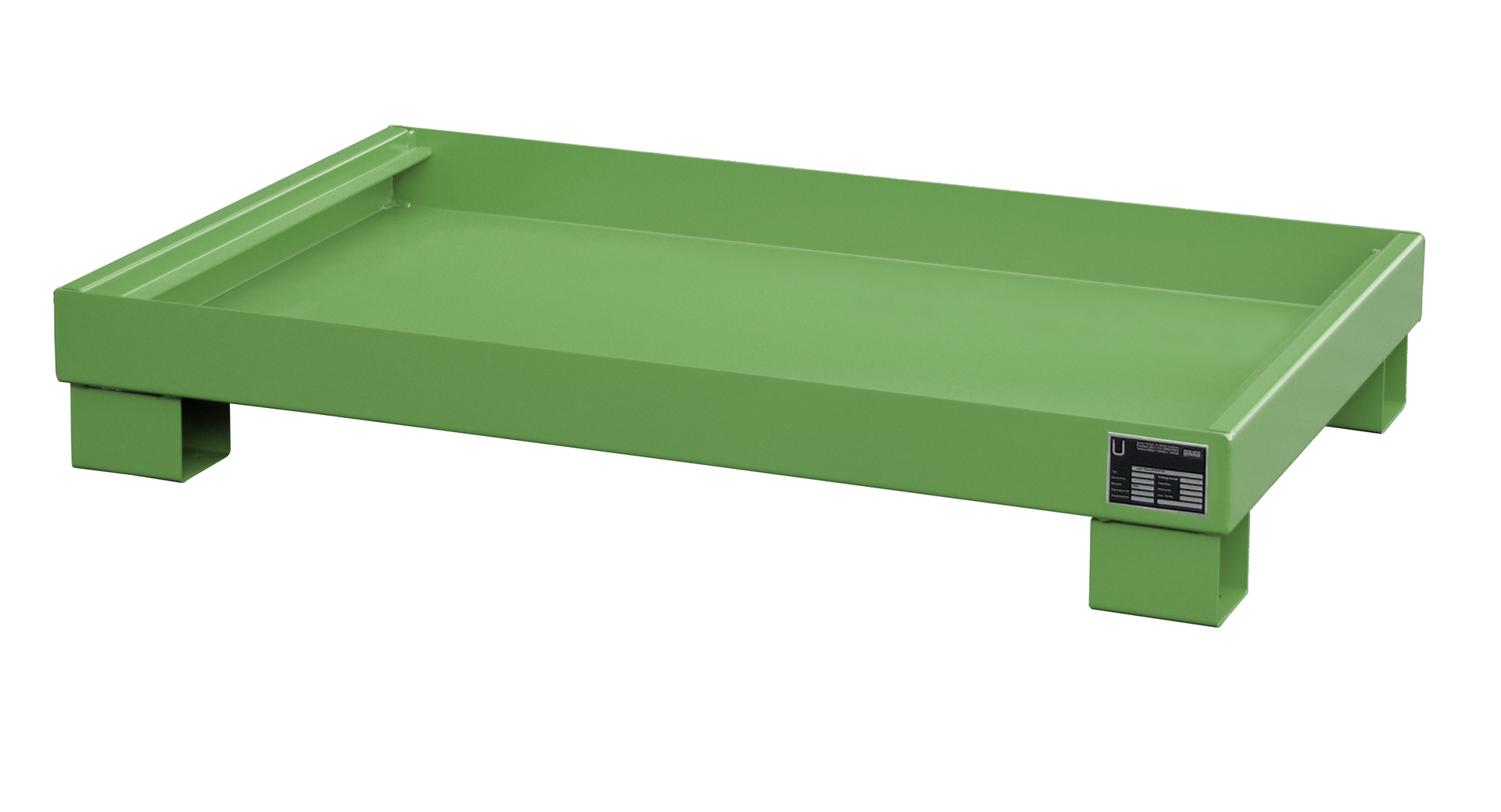 Auffangwanne 1300x800x205mm 84 Liter Typ AW60 ohne Gitterrost AW 60-3 RAL 6011 Resedagrün