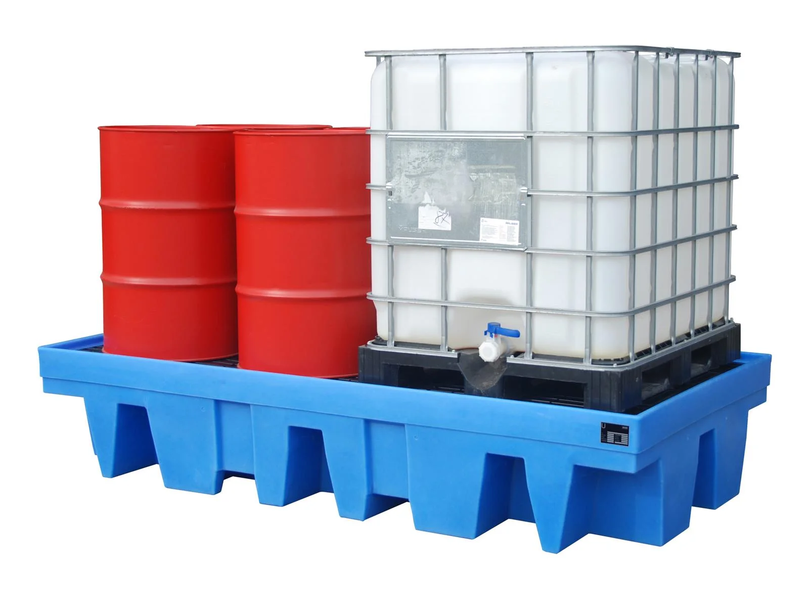 Polyethylene Spill Containment Sump Type WP 2560x1350x510mm with PE Pallet for 8x 200L Drums or 2x 1000L IBCs 🛢️