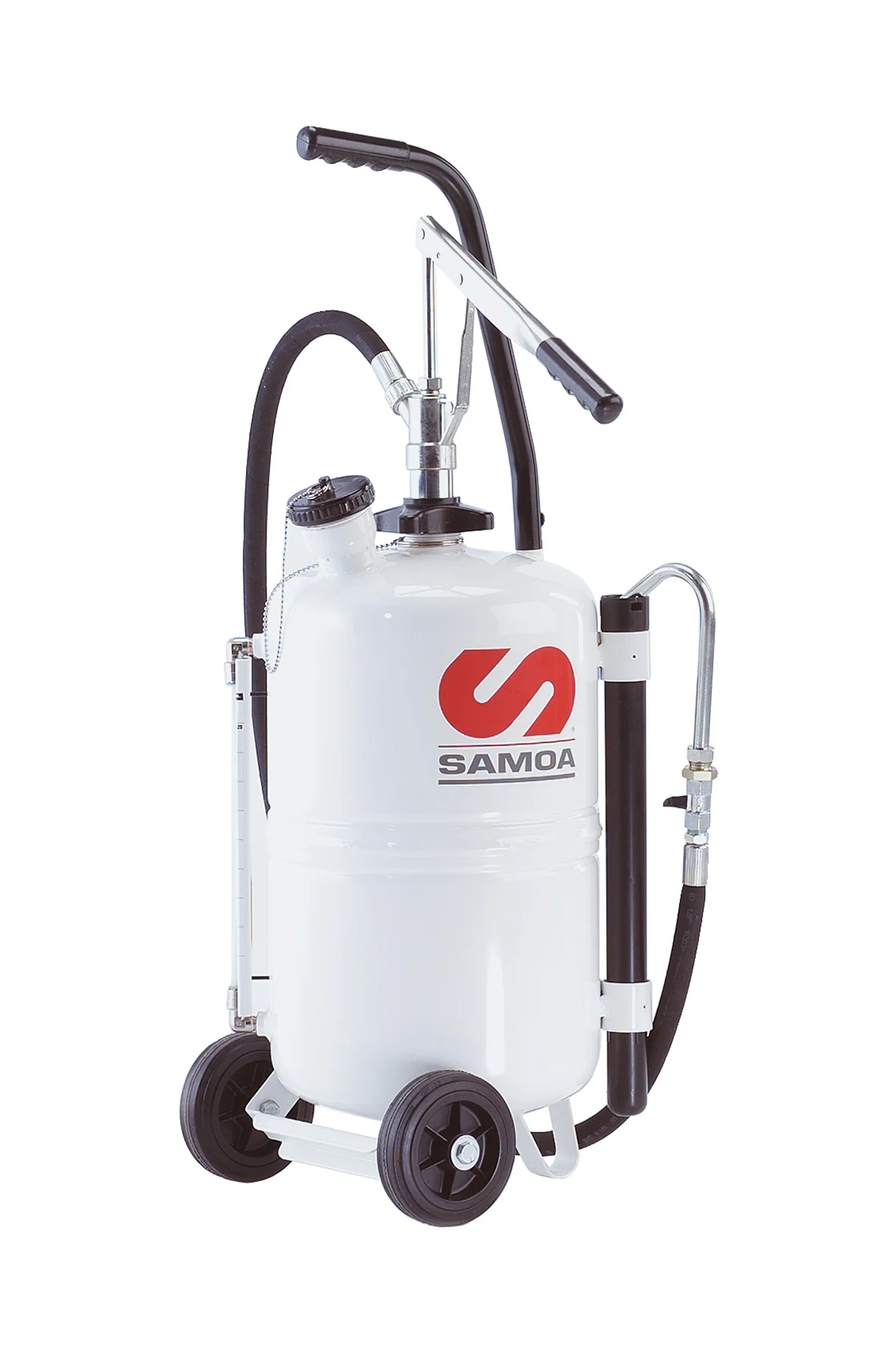 Dispenser di olio DA-25, portatile, con pompa manuale, tubo da 1,5 m Samoa-Hallbauer.