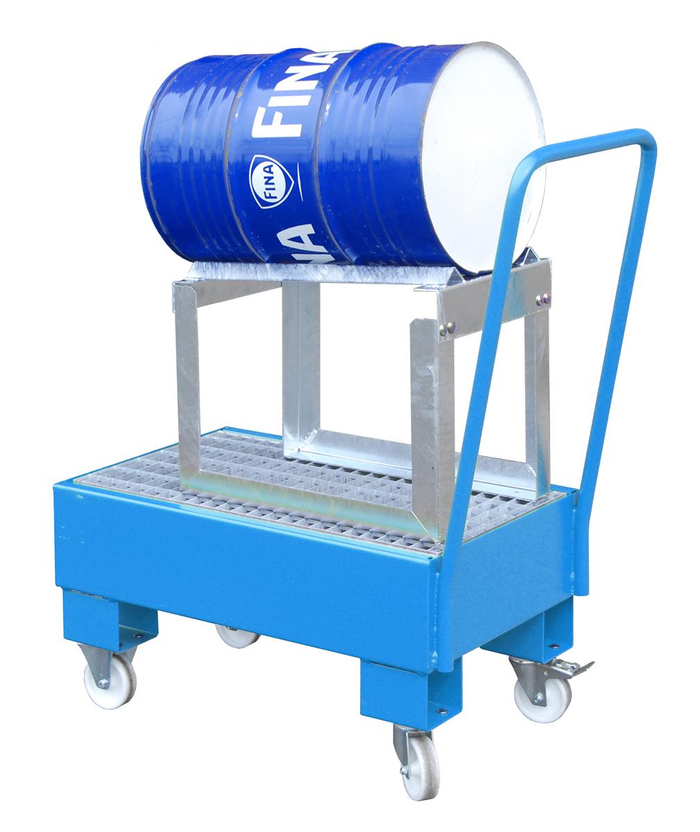 Fahrbare Auffangwanne 940x500x1075mm 61 Liter TYP AW 60-1 SRF RAL 5012 Lichtblau