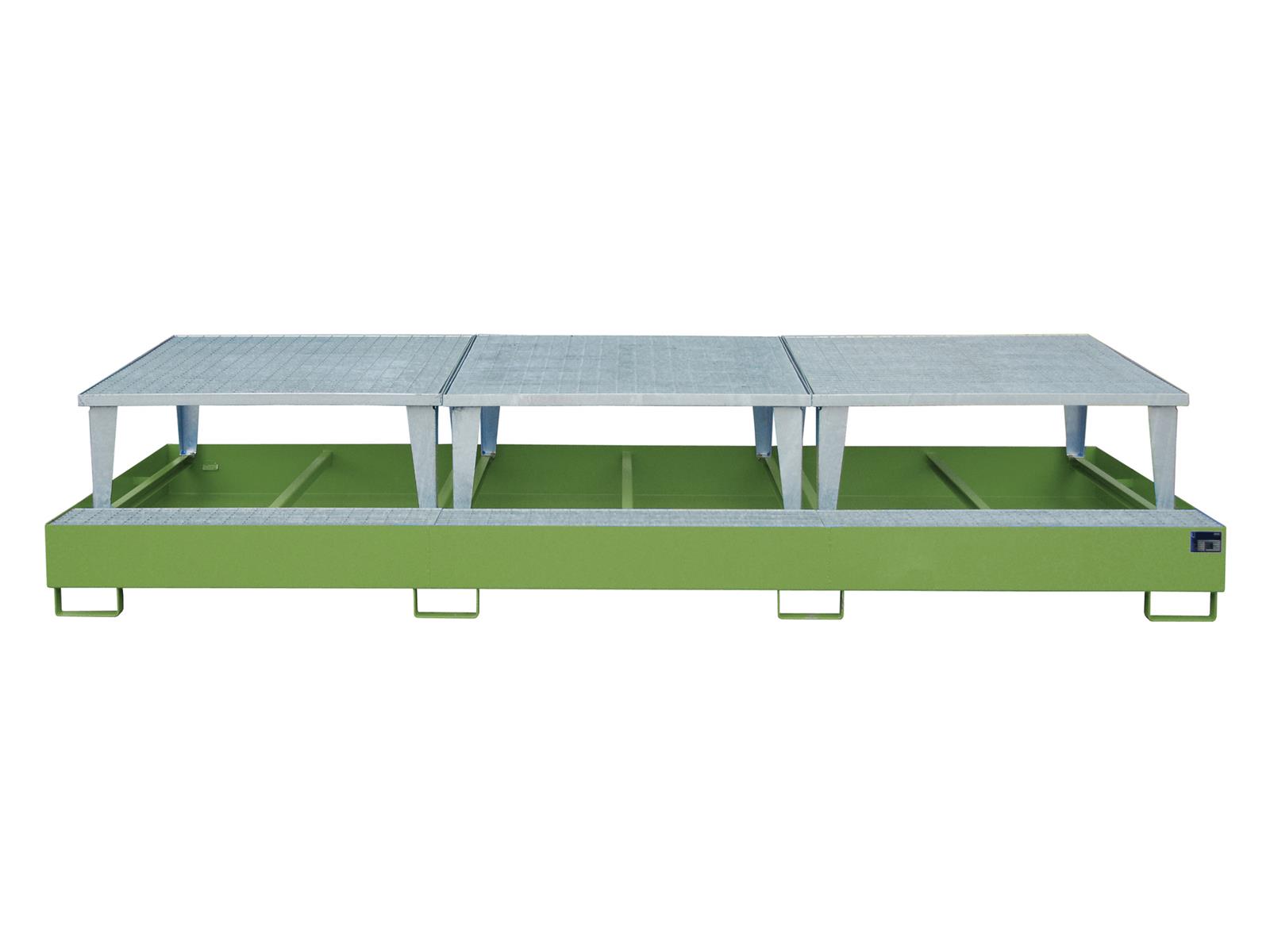 Auffangwanne 3850x1460x780mm 1000 Liter Typ AWA lackiert oder verzinkt  AWA 1000-3 RAL 6011 Resedagrün
