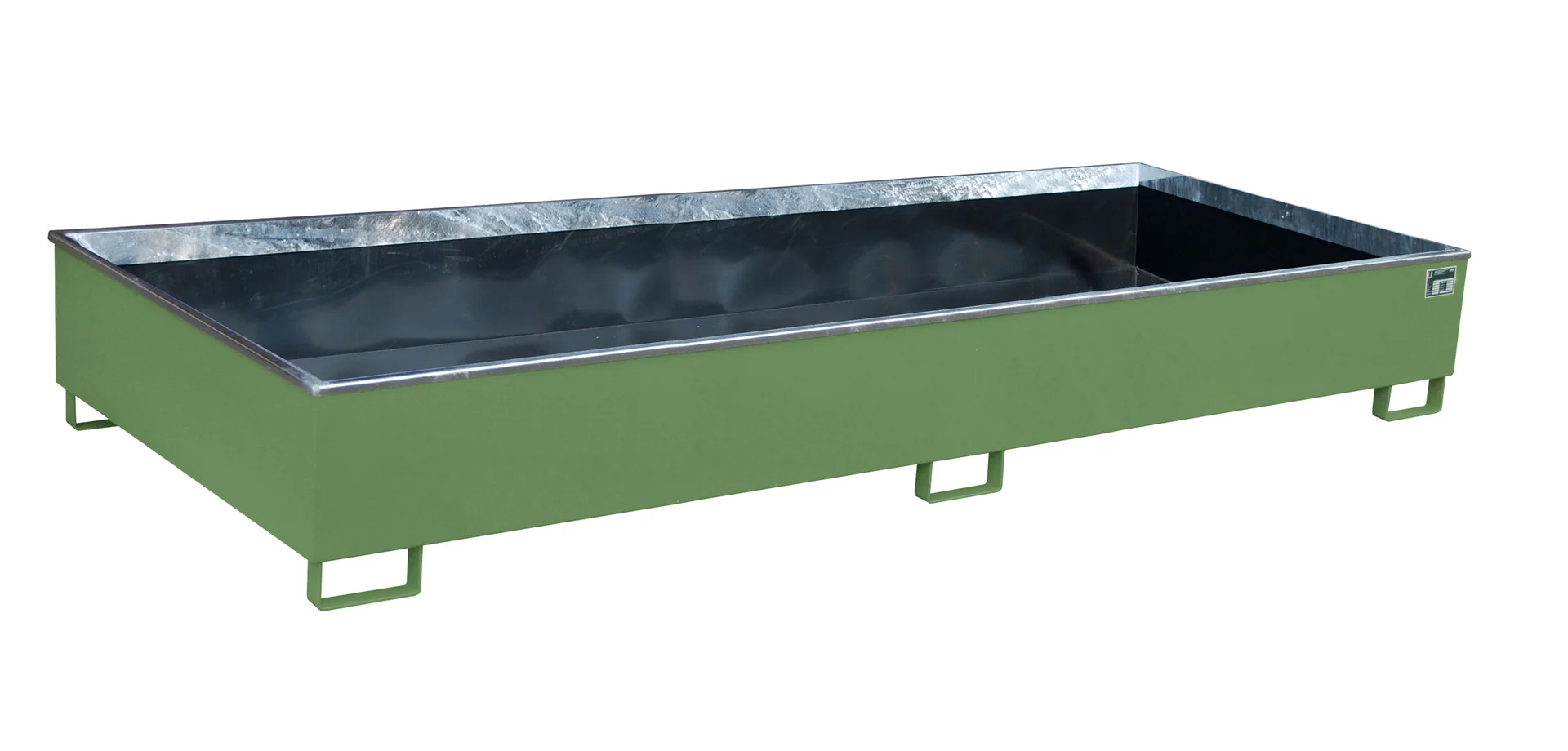 Regalwannen 3265x1315x385mm 1000 Liter mit PE-Einsatz RAL 6011 Resedagrün
