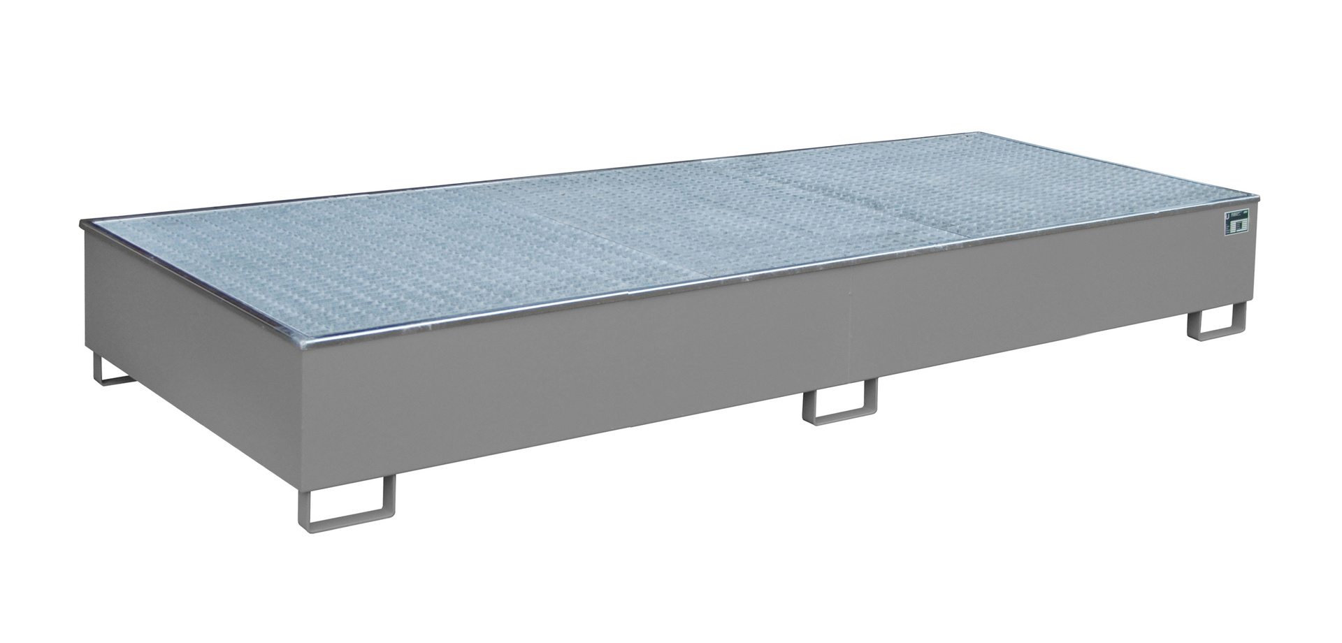 Regalwanne 3265x1315x385mm 1000 Liter mit PE-Einsatz mit Gitterrost 3300-3 RAL 7005 Mausgrau