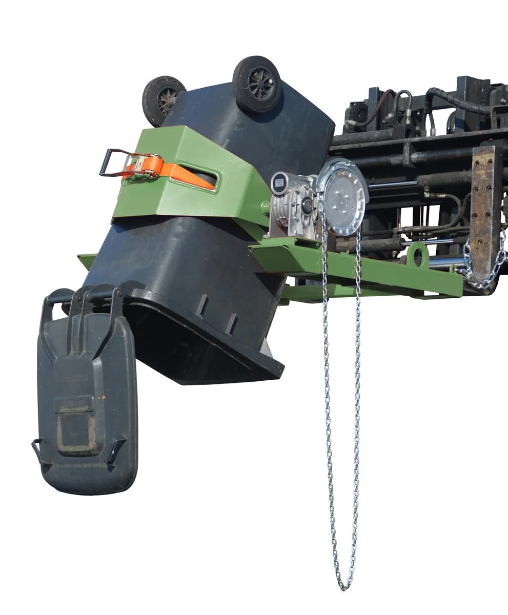 Drum Tipper with Chain 1000x1000x405mm RAL 6011 Reseda Green