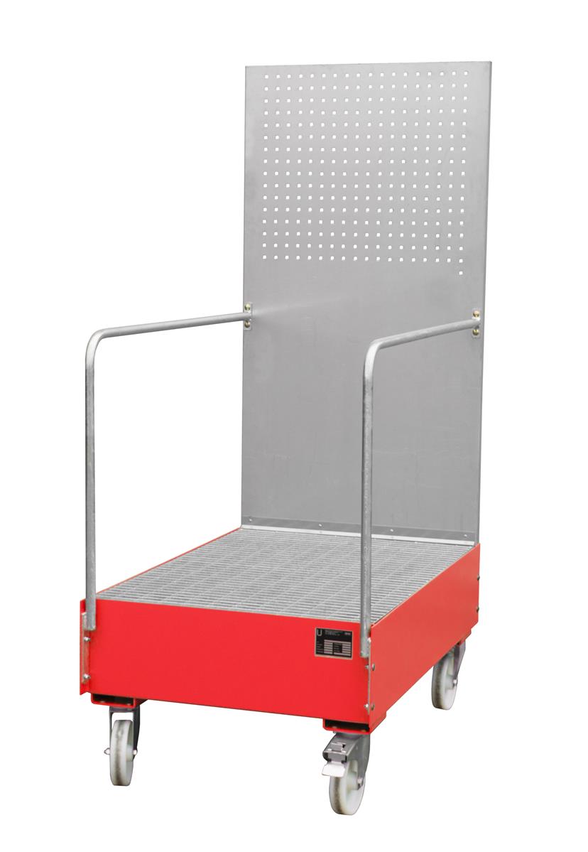 Fahrbare Auffangwanne 1280x800x2015mm 215 Liter TYP LPW 200-3 RAL 3000 Feuerrot