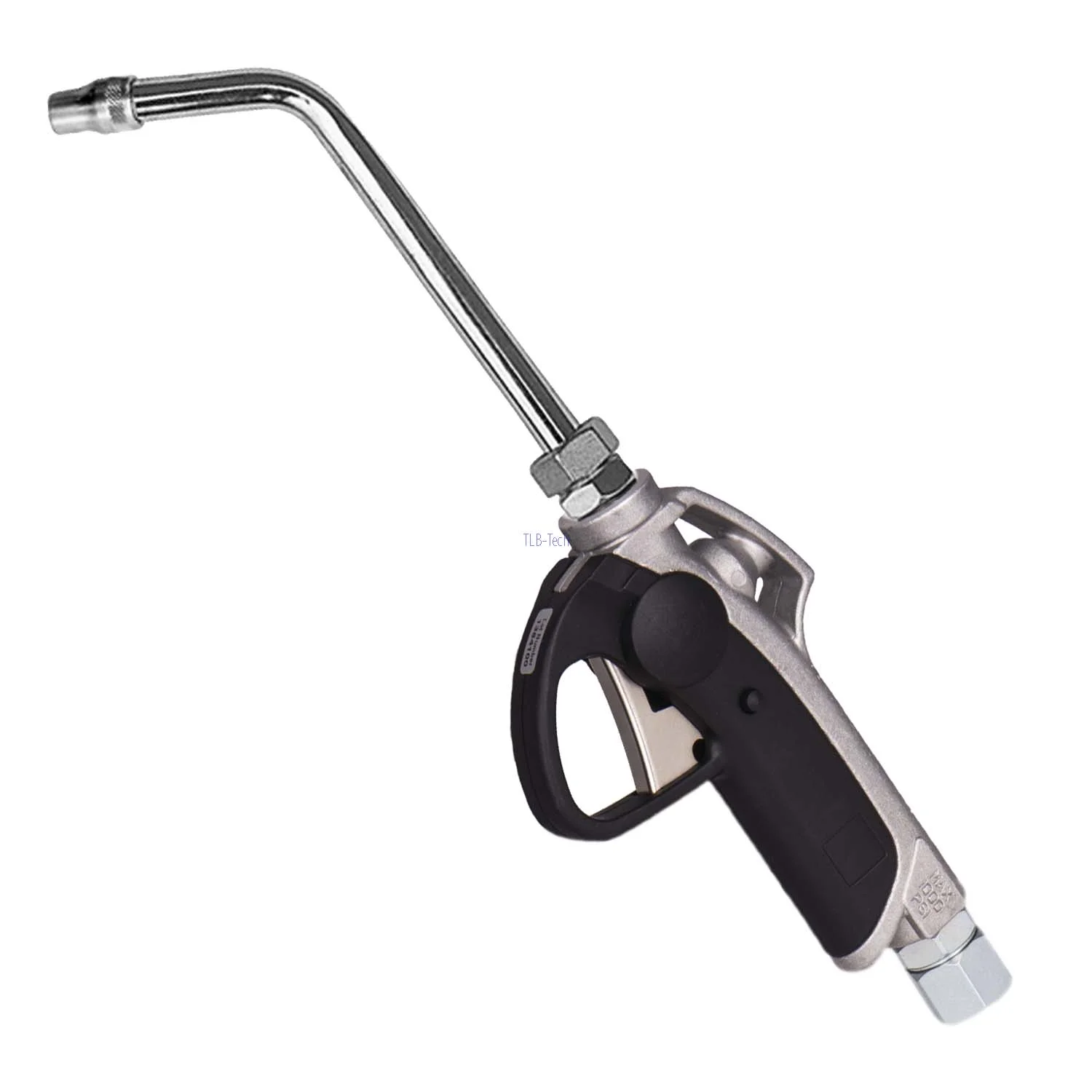 PIUSI EASYOIL pistola dosatrice per olio, attacco da 1/2 pollice, giunto girevole, beccuccio rigido con valvola di gocciolamento., Druckluftpistole, Schraubanschluss, Aluminium, Schwarz, Griff