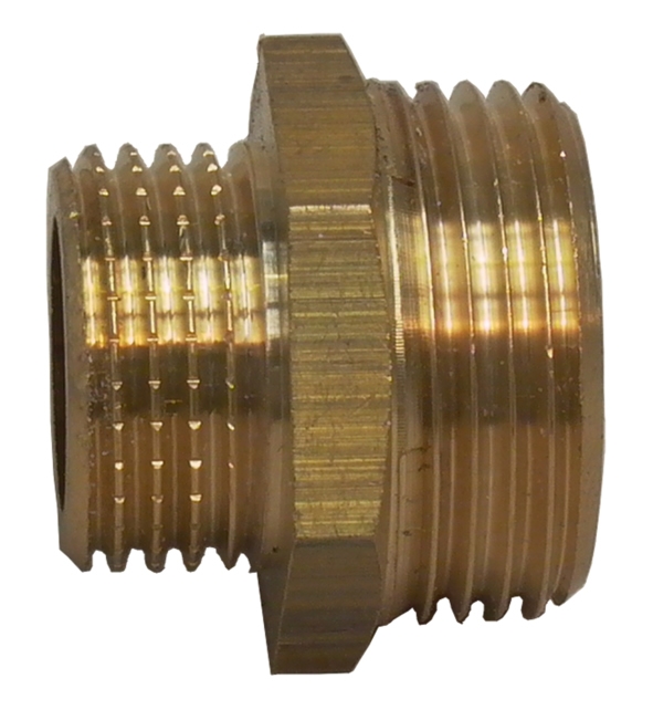 Doppelnippel R1/2" - R3/4" außen MATO Doppelnippel aus Messing mit einseitigem Innenkronus R1" x R 1/4" außen MATO