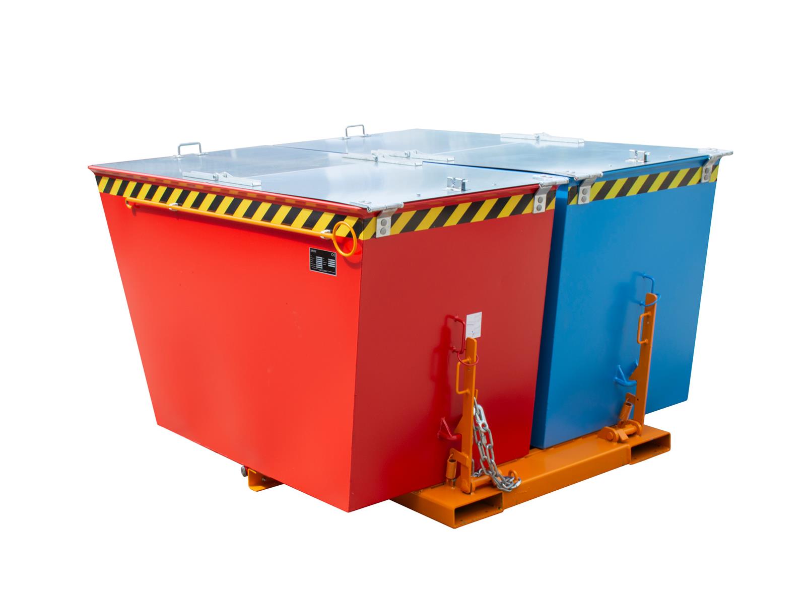 Kippbehälter DUO 2x0,9m³ 1665x1610x1000mm  Behälter mit 2 Kammern für Gabelstabler