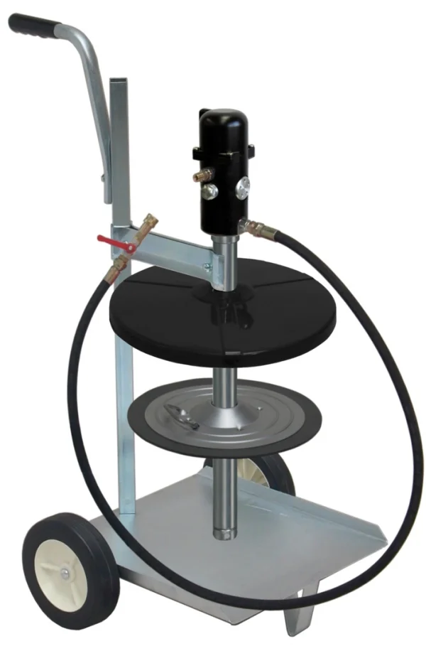 Riempitrice pneumatica pneuMATO-fill 50-m, trasportabile su ruote per secchi di grasso da 50 kg, Ø interno 355–387 mm