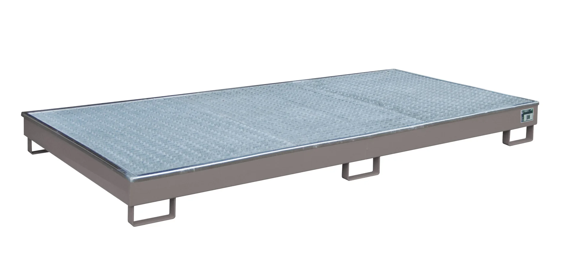 Regalwanne 2665x1315x210mm 240 Liter mit PE-Einsatz mit PE-Einsatz und Gitterrost 2700-1 RAL 7005 Mausgrau