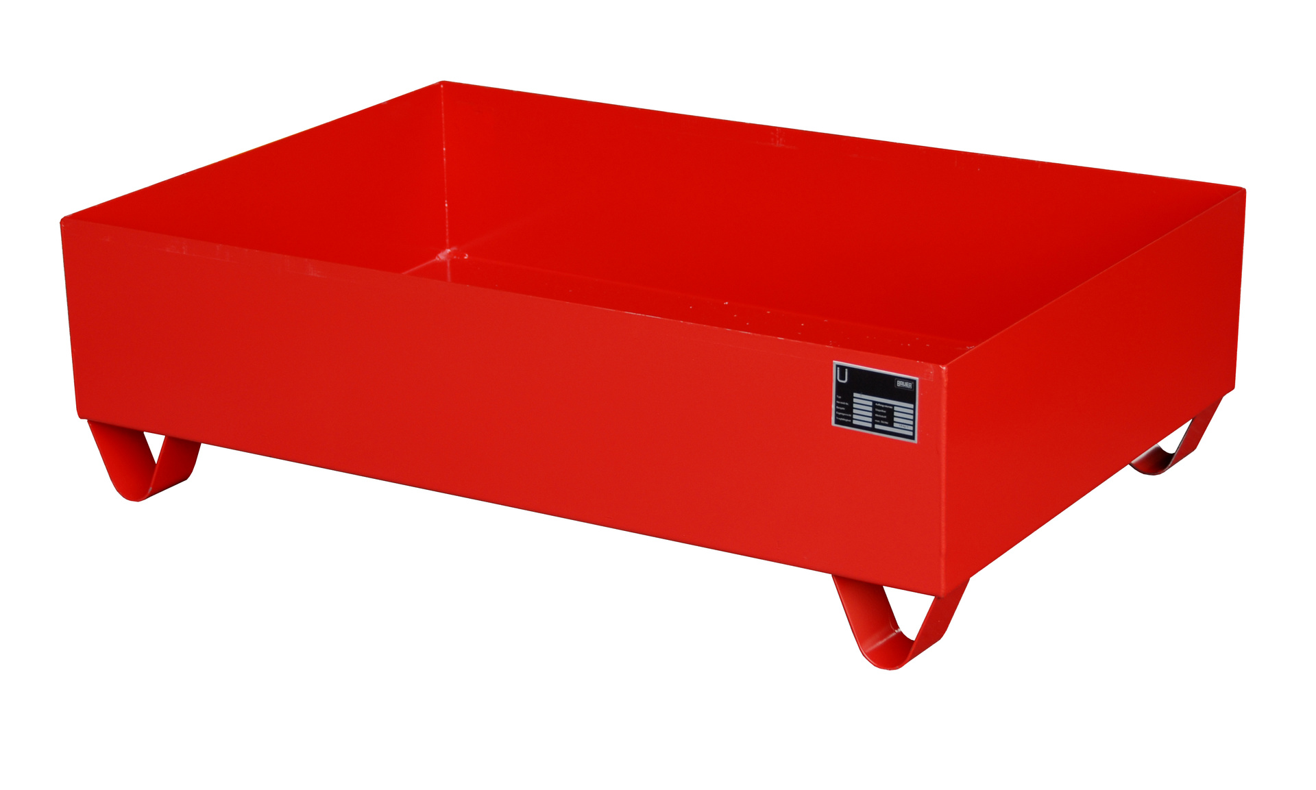 Auffangwanne 1200x800x360mm 224 Liter Typ Serie 2000 ohne Gitterrost Auffangwanne 1200x800x360mm 224 Liter Typ Serie 2000 ohne Gitterrost RAL 3000 Feuerrot