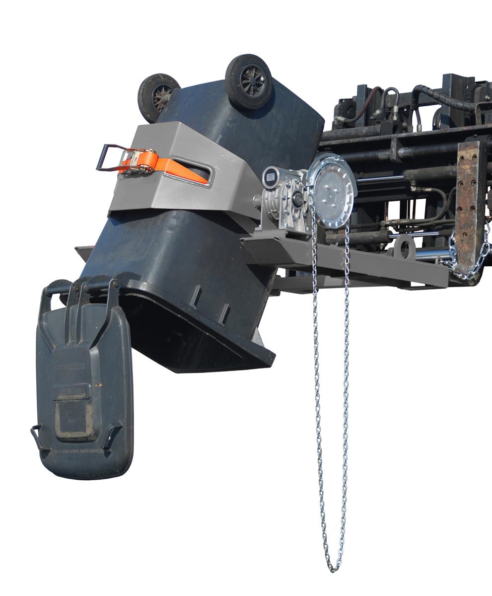 Fasskipper mit Kette 1000x1000x405mm RAL 7005 Mausgrau