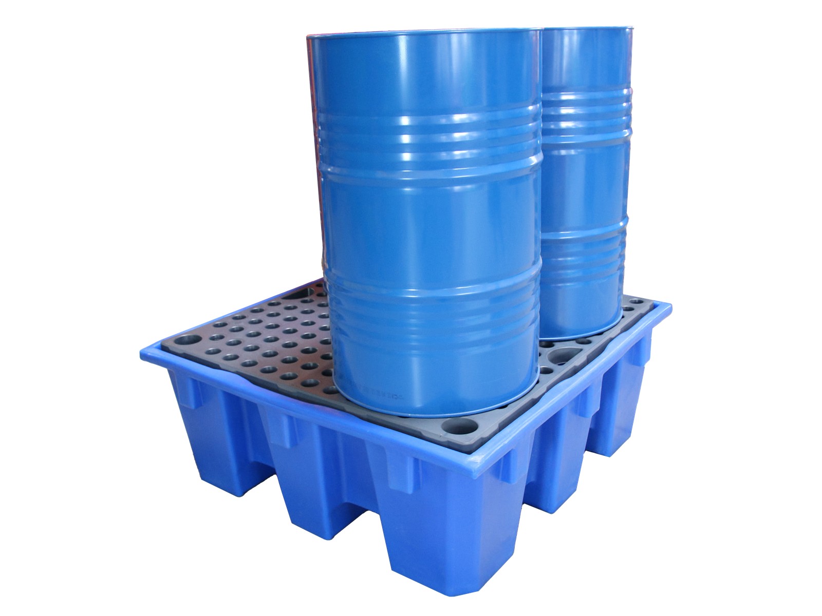 Auffangwanne für 4 Fässer mit Gitterrost – 450 Liter aus HDPE