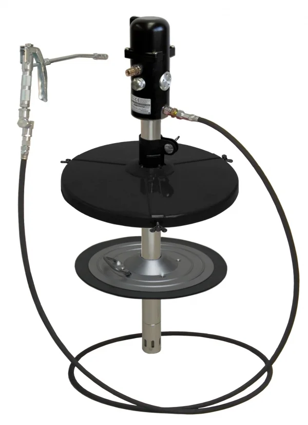 Pneumatic Lubrication Device pneuMato 55, Stationary 15kg Grease Bucket 255-282mm 3.5m High-Pressure Hose