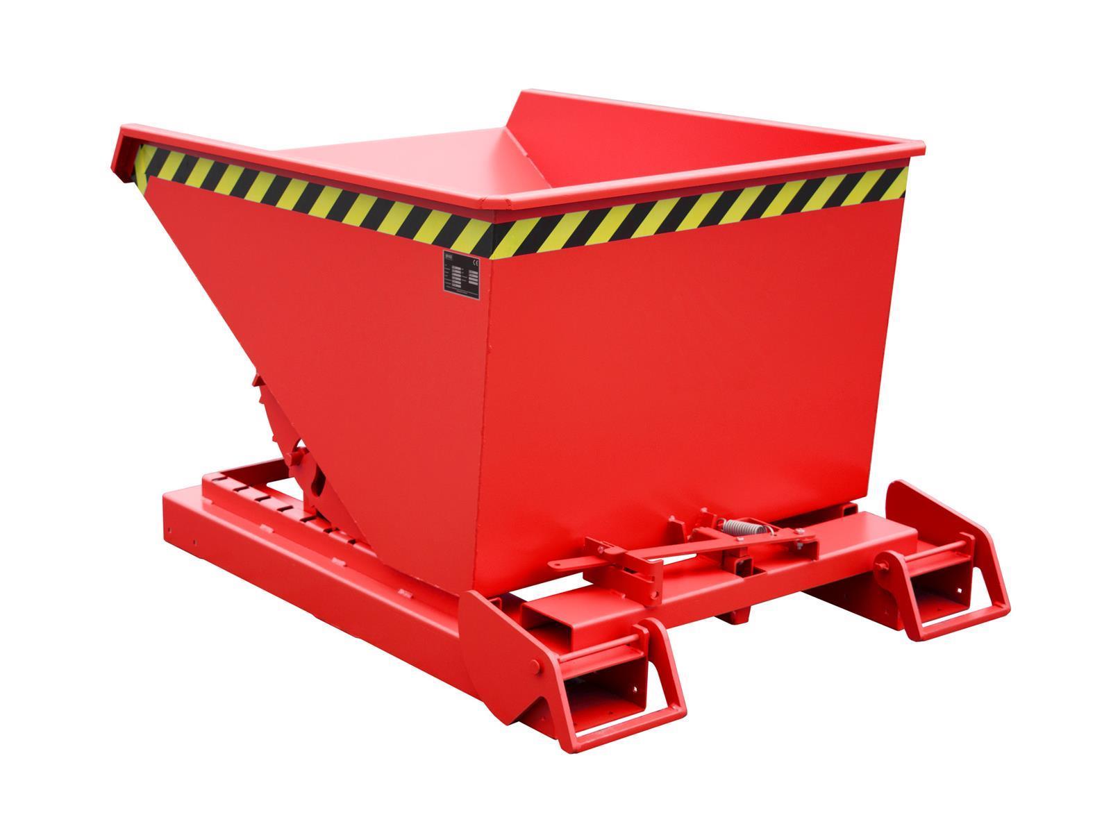 Contenitore ribaltabile automatico 0,60 m³ 1485x1095x865 mm 4A 600 RAL 3000 Rosso fuoco