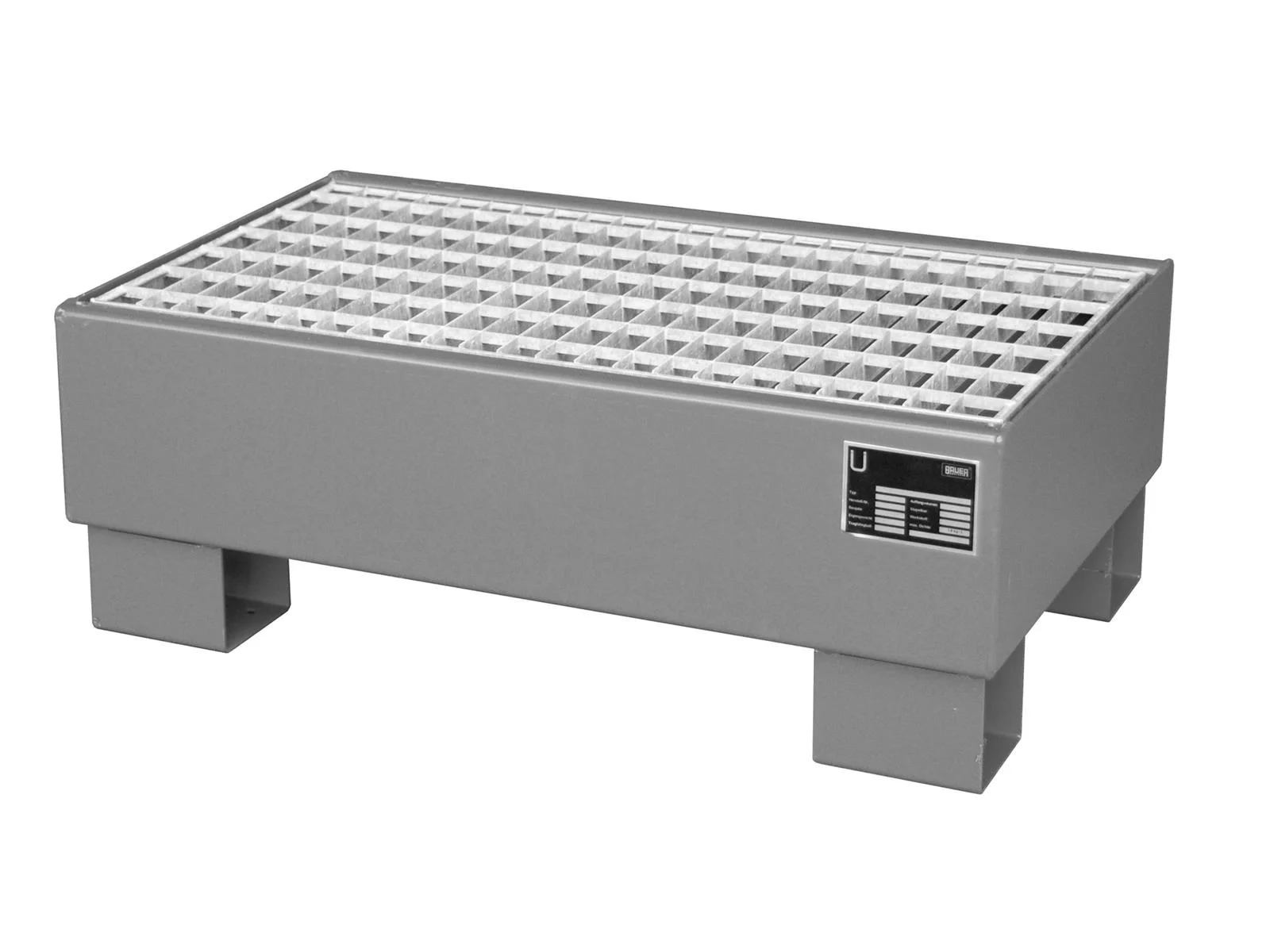 Auffangwanne 800x500x290mm 61 Liter Typ AW60 für 60l Fässer mit Gitterrost AW 60-1 RAL 7005 Mausgrau