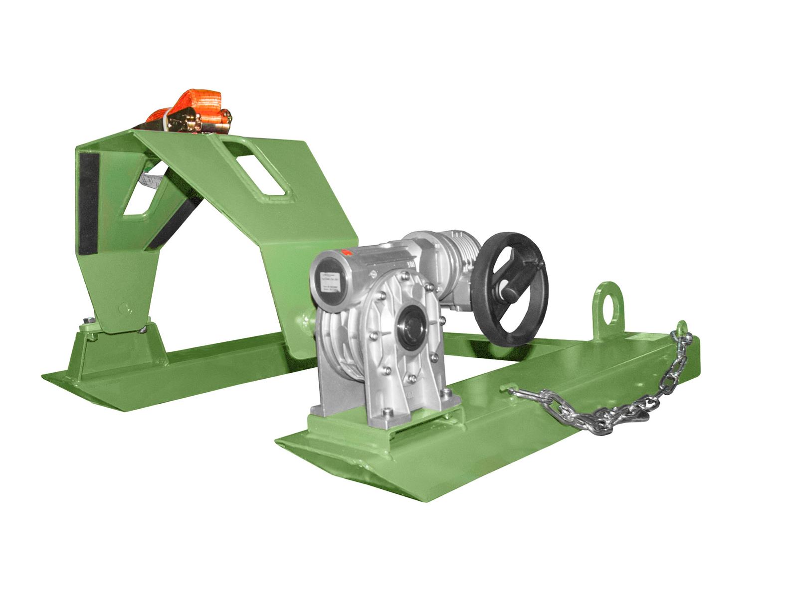 Fasskipper mit Handkurbel 1000x1070x405mm RAL 6011 Resedagrün