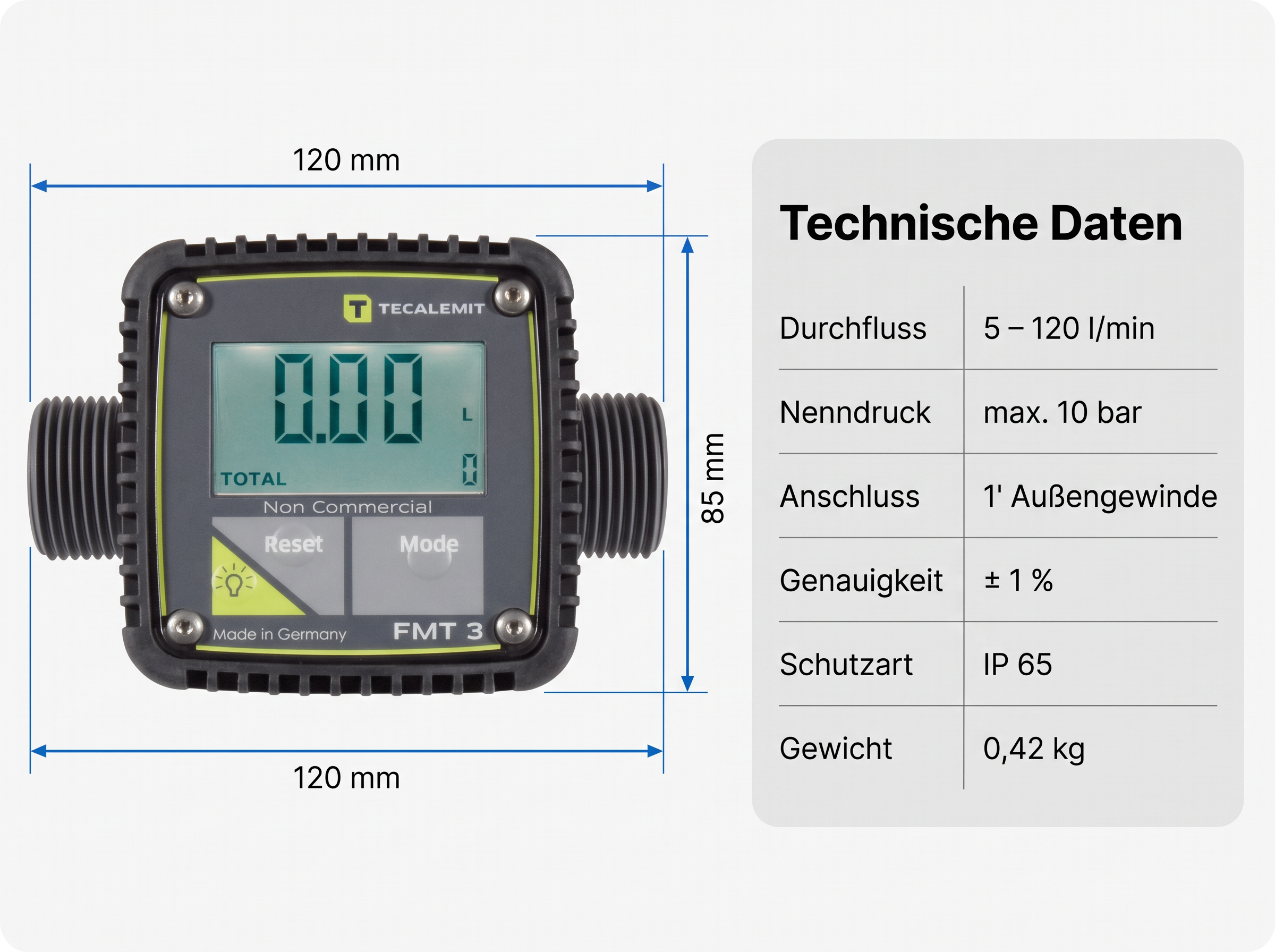 Elektronischer Durchflussmesser FMT 3 III