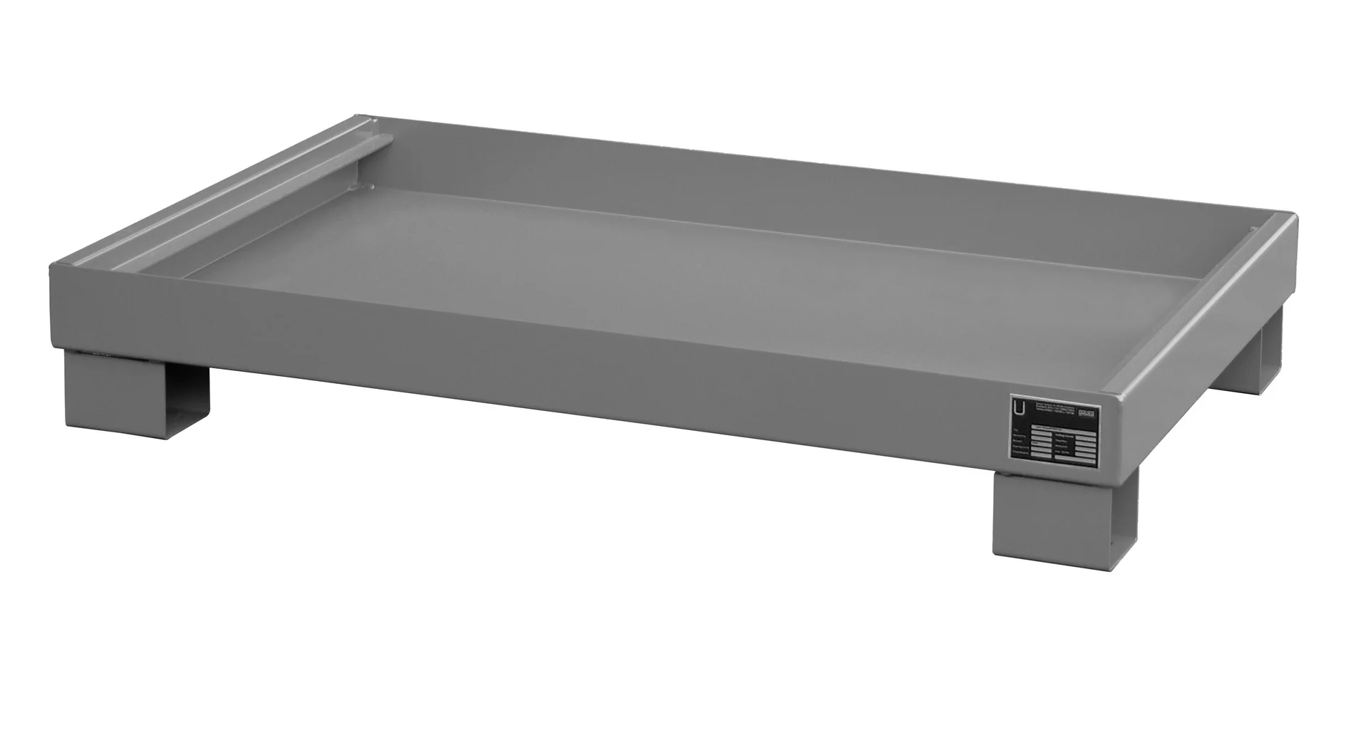 Vasca di raccolta 1300x800x205 mm 84 litri tipo AW60 senza griglia AW 60-3 RAL 7005 grigio topo