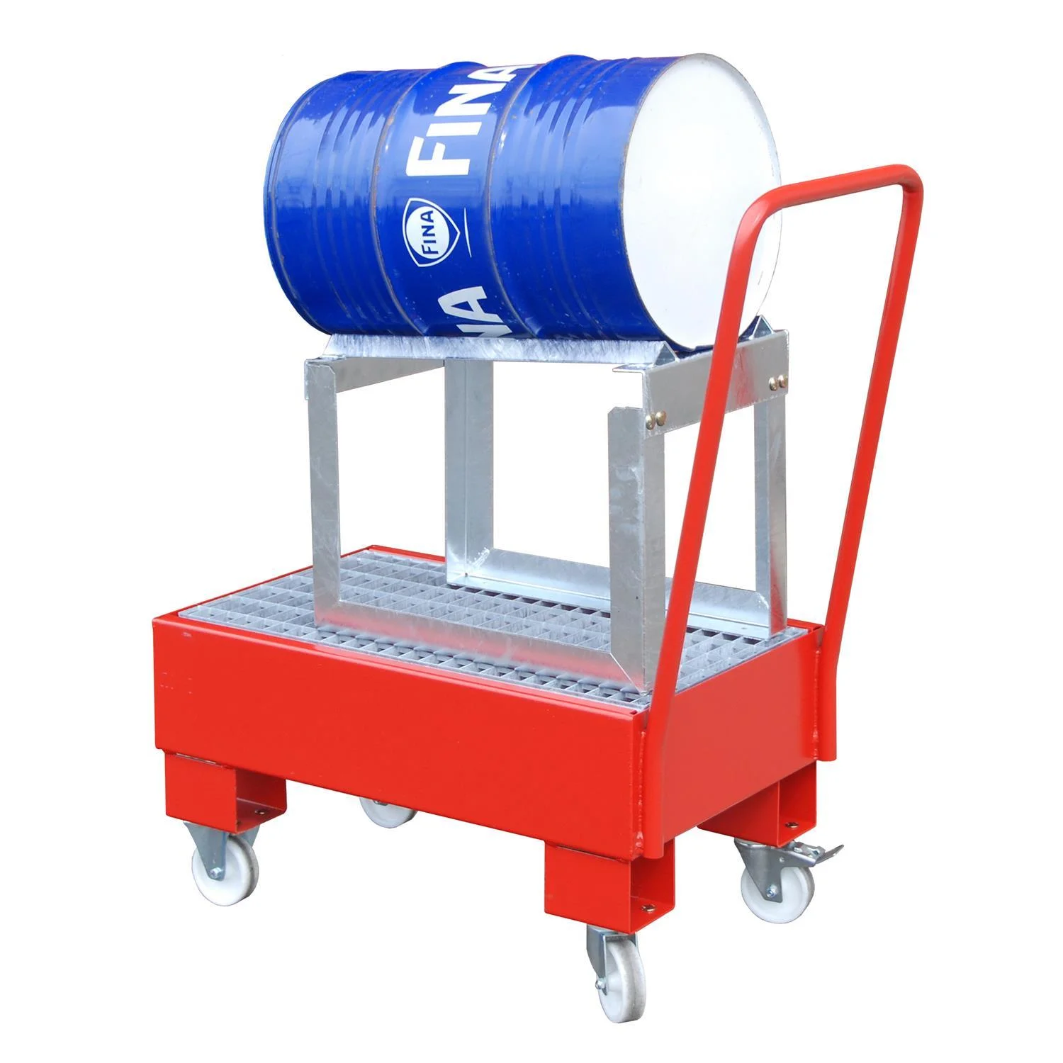 Vasca di raccolta mobile 940 x 500 x 1075 mm, 61 litri, Tipo AW 60-1 SRF, Schwerlastwagen, Barrel Dolly, Bottentrolley, Rollenwagen, Barrel Stand