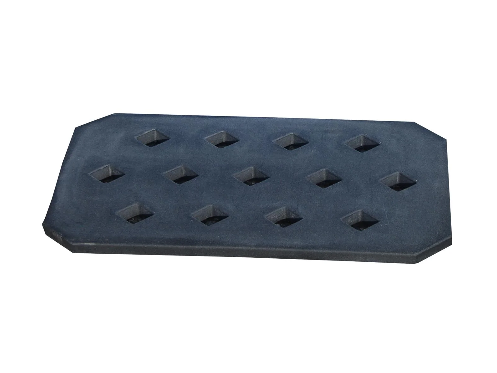 Lochrost LR-PE 20, realizzato in polietilene robusto, in versione nera., Gummimatte, Stufenmatte, Gummimatte mit Noppen, Rutschfeste Matte, Flachblech-Plate