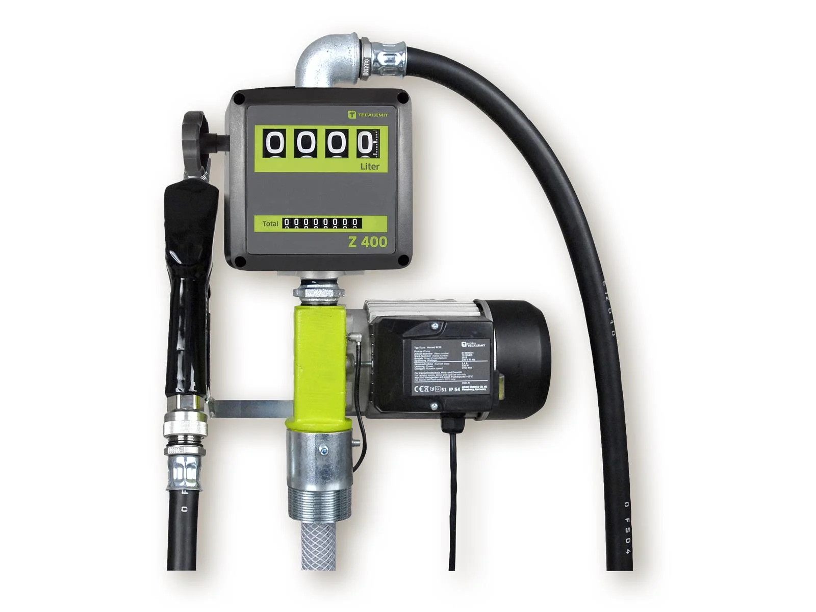 Pompa diesel con contatore HORNET 50II, kit con rubinetto di erogazione automatico e Z400 per diesel e olio da riscaldamento, pompa diesel 230 V
