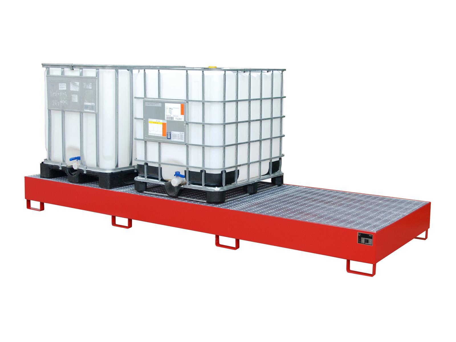Collection Tray 3850x1300x340mm 1000 Liters Type AW Painted AW1000-3 RAL 3000 Flame Red 🔥