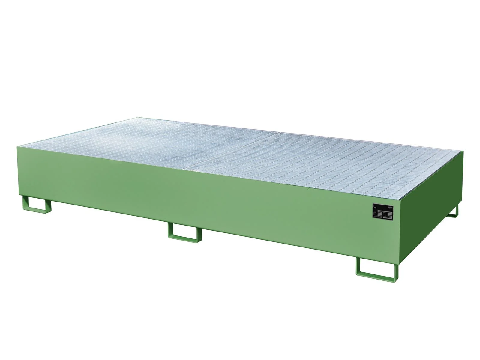 Vasca di contenimento di tipo AW verniciata 2650 × 1300 × 435 mm, 1000 litri, AW1000-2 RAL 6011 verde reseda