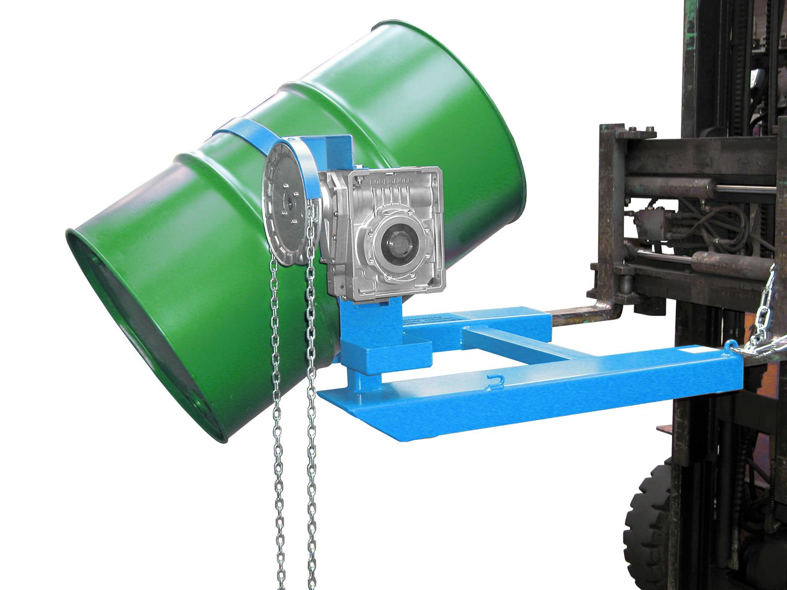 Drum Tipper with Endless Chain for Forklifts 1245x1100x610mm RAL 5012 Light Blue
