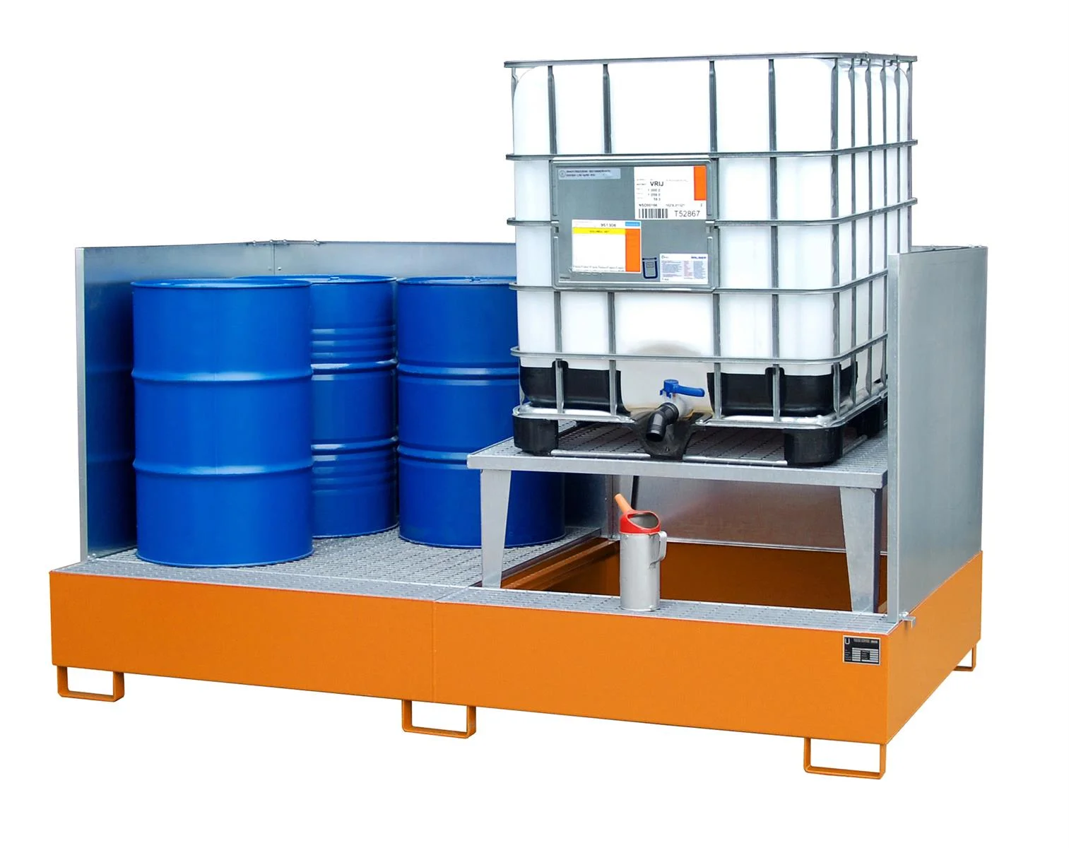 Collection Tray 2650x1460x863 mm 1000 Liters Type AWA, Painted or Galvanized AWA 21 RAL 2000 Yellow-Orange 🛢️