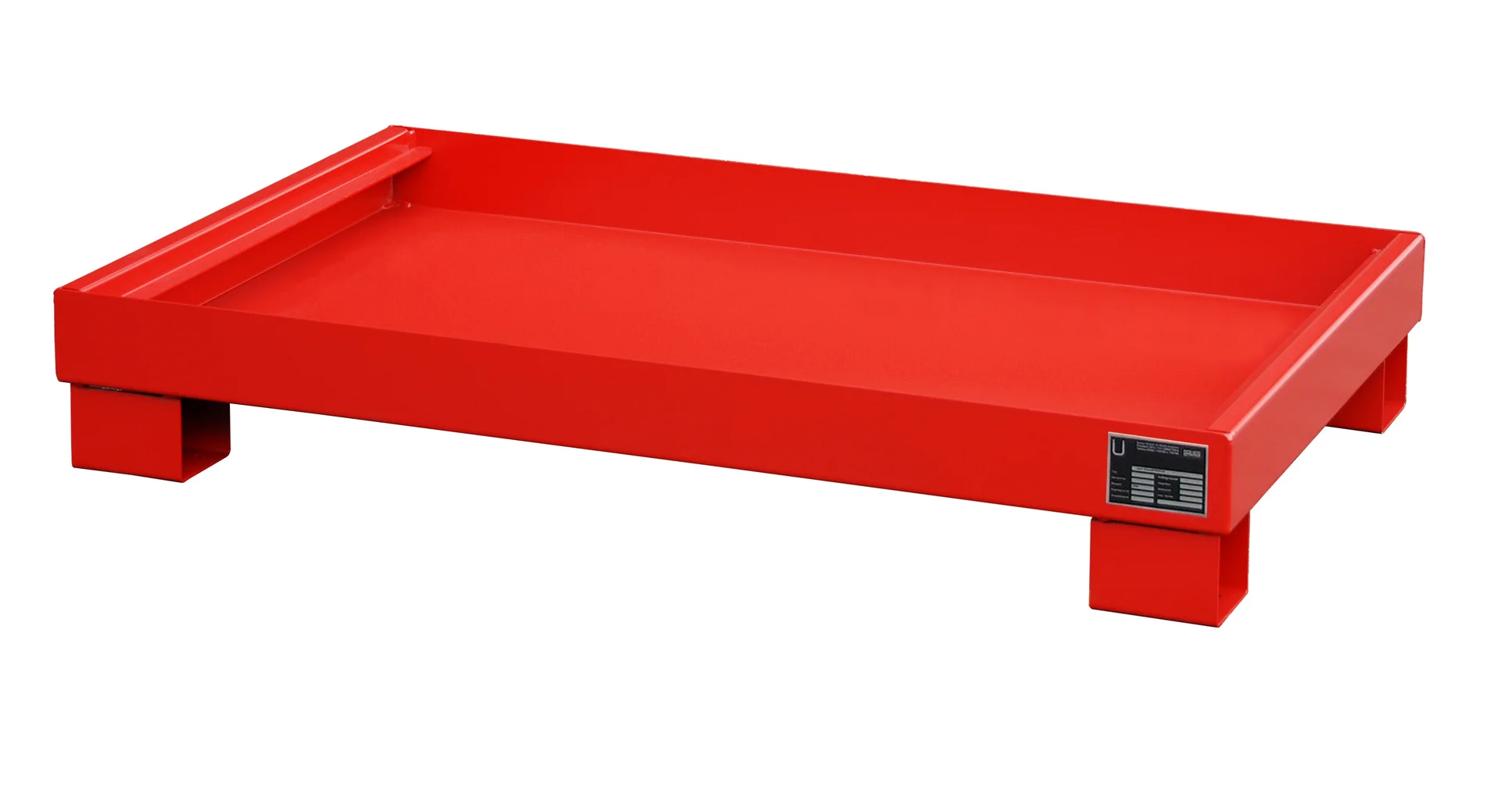Vasca di raccolta 1300x800x205mm 84 litri Tipo AW60 senza griglia AW 60-3, Werkzeugablage, rot, Metallteller?, rechteckig, Industrieller Zubehörteil