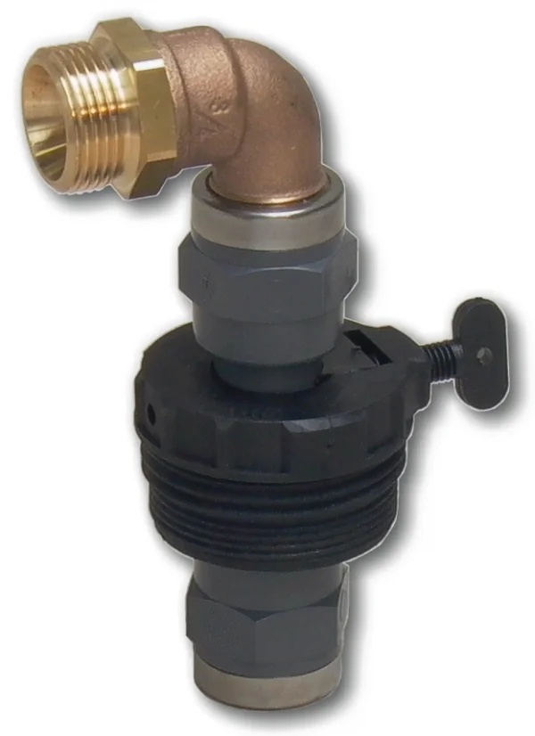 Adattatore per fusto da 2" con pezzo angolare a 90 gradi, Kupferfitting, Wasserhahn, Schnellkupplung, Druckluftanschluss, Gewinde