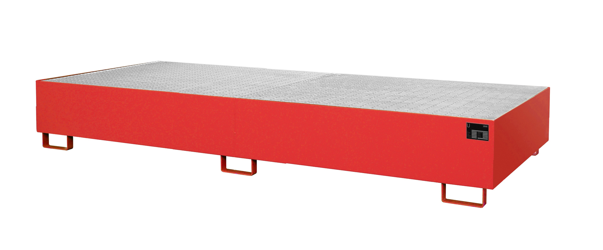 Regalwannen 3250x1300x265mm 540 Liter mit Gitterrost RAL 3000 Feuerrot