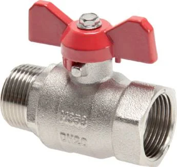 Valvola a sfera in ottone, Eco-Line, R/ Rp 1" (AG/IG), PN 25, Ventil, Ballventil, Rohranschluss, Metall, Rohrleitung
