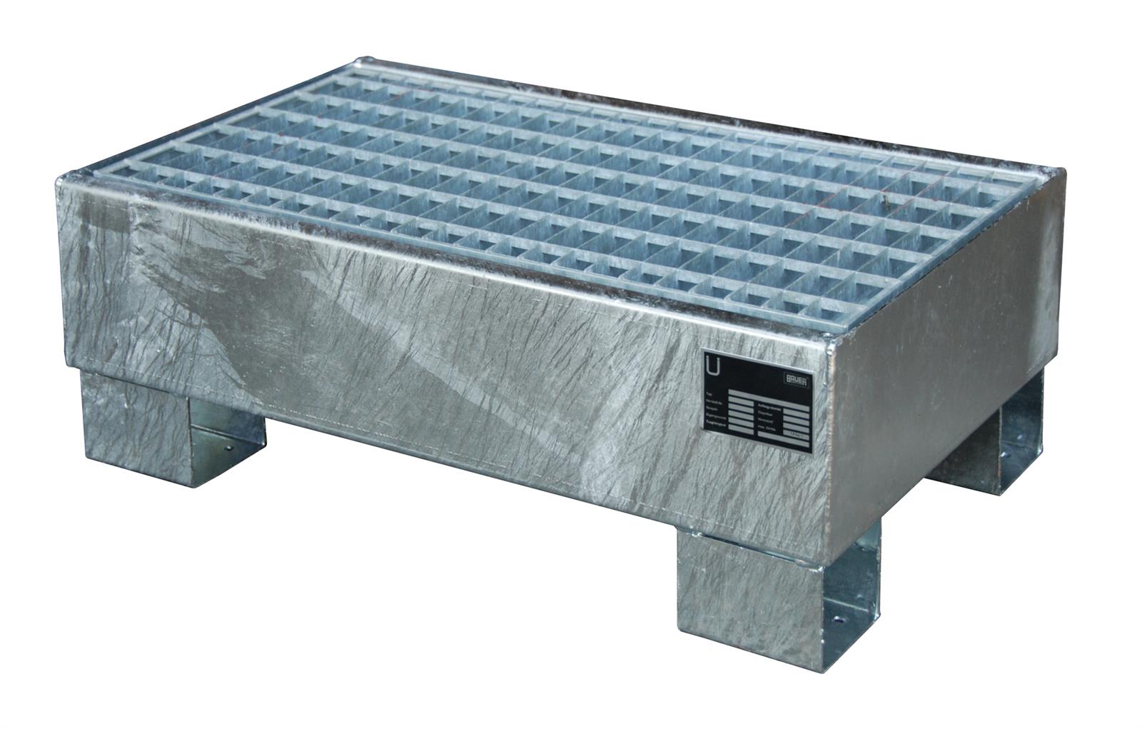 Auffangwanne 800x500x290mm 61 Liter Typ AW60 für 60l Fässer mit Gitterrost AW 60-1 feuerverzinkt