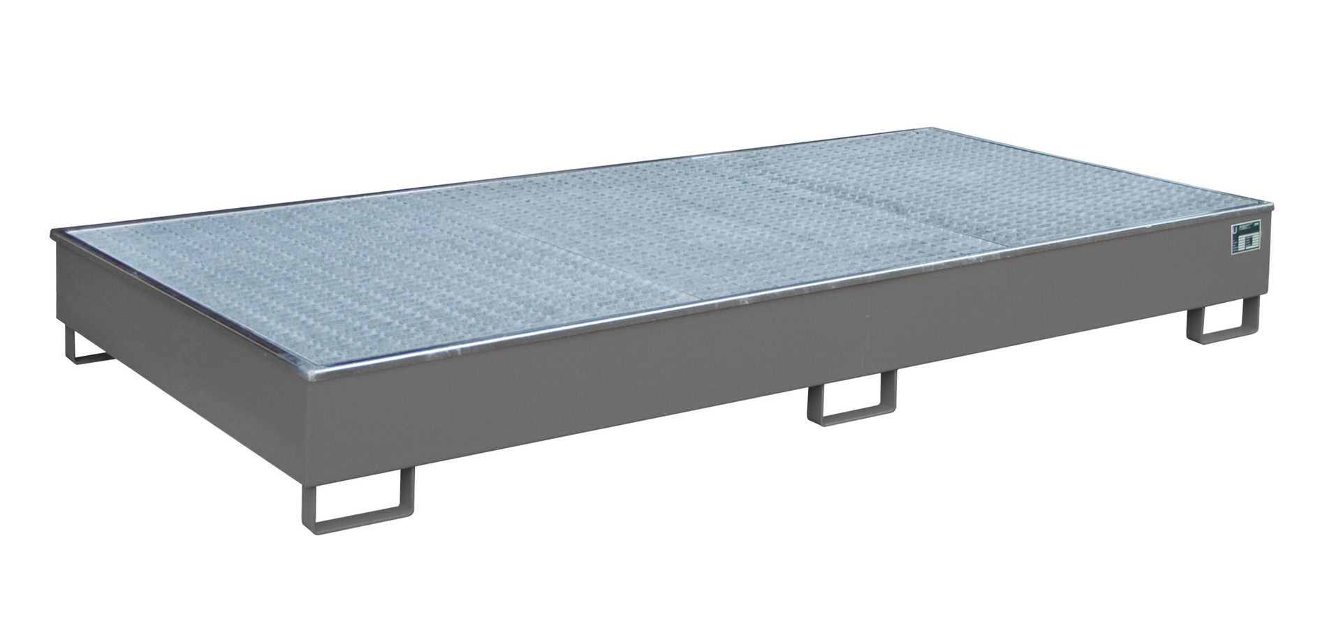 Regalwanne 2665x1315x305mm 540 Liter mit PE-Einsatz mit Gitterrost 2700-2 RAL 7005 Mausgrau