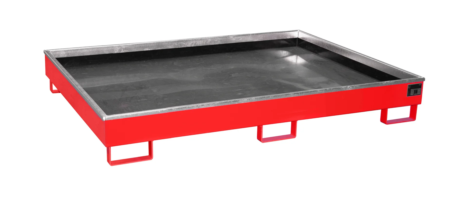 Vasche per scaffalature 1765 × 1315 × 255 mm, 240 litri, con inserto in PE, B-RW1800PE, Schaufelständer, Palettentop, Metalltisch, Rot, Schaufelfläche