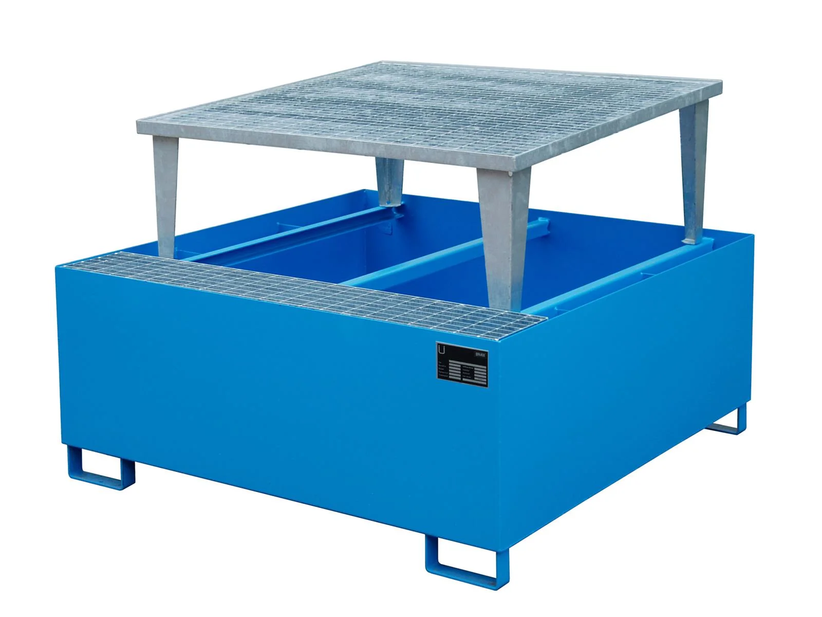 Auffangwanne 1460x1460x1090mm 1000 Liter Typ AWA lackiert AWA 1000 RAL 5012 Lichtblau