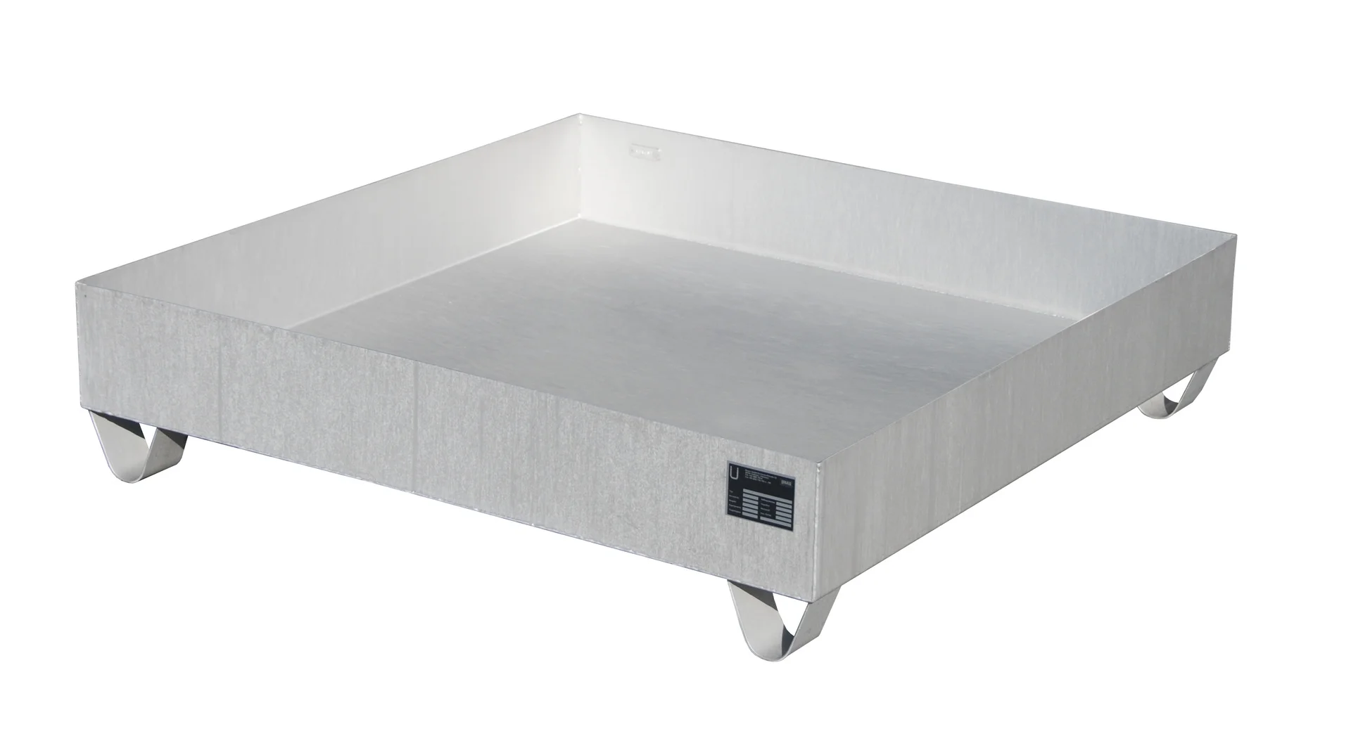 Vasche di contenimento in acciaio inossidabile 1200×1200×285 mm, 230 litri VAW-4/A, plattform, verschweist, metall, wagen, box