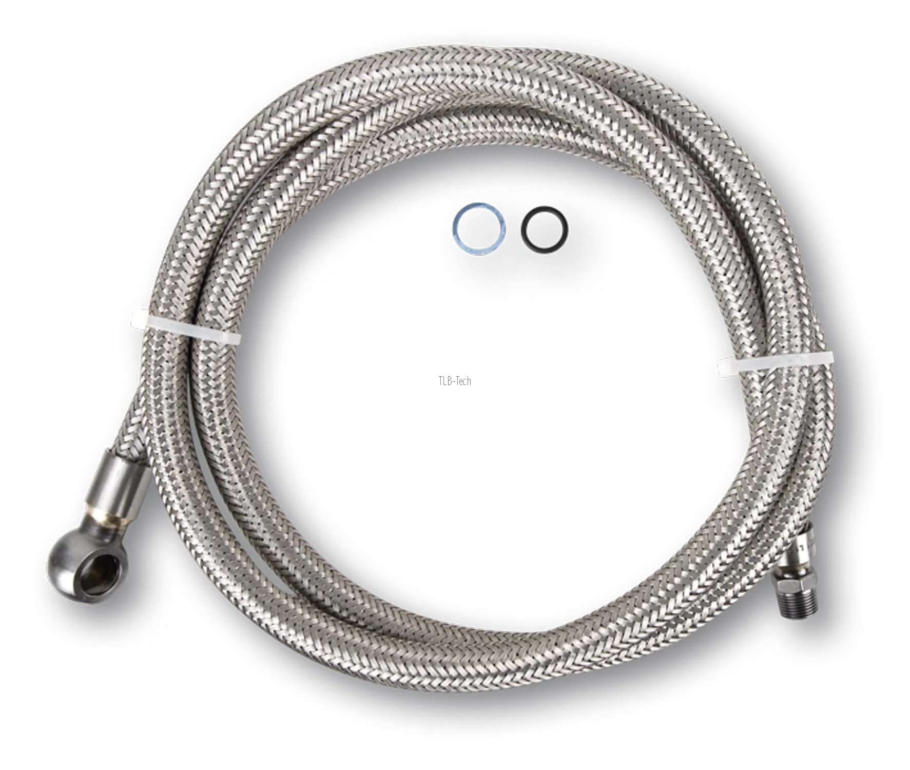 Linea di ritorno in tubo flessibile completamente metallico, lunga 2 m.