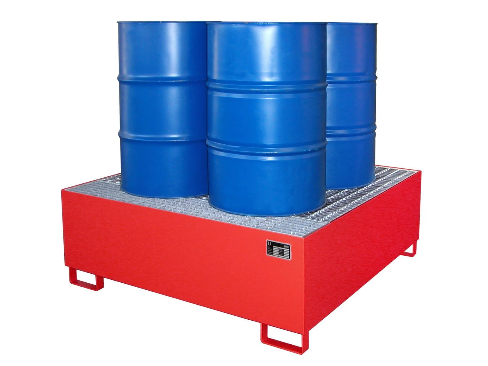 Vasca di contenimento 1460x1460x525 mm, 800 litri, tipo AW verniciata AW 800., Ölfass, Brennstofffass, Blaue Fässer, Industriepalette, Stahlpalette