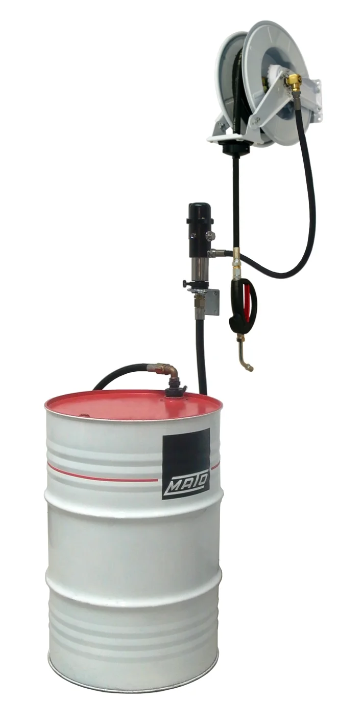 pneuMATO pompa di trasferimento olio per montaggio a parete per fusti di olio da 200 litri, con pistola dosatrice per olio