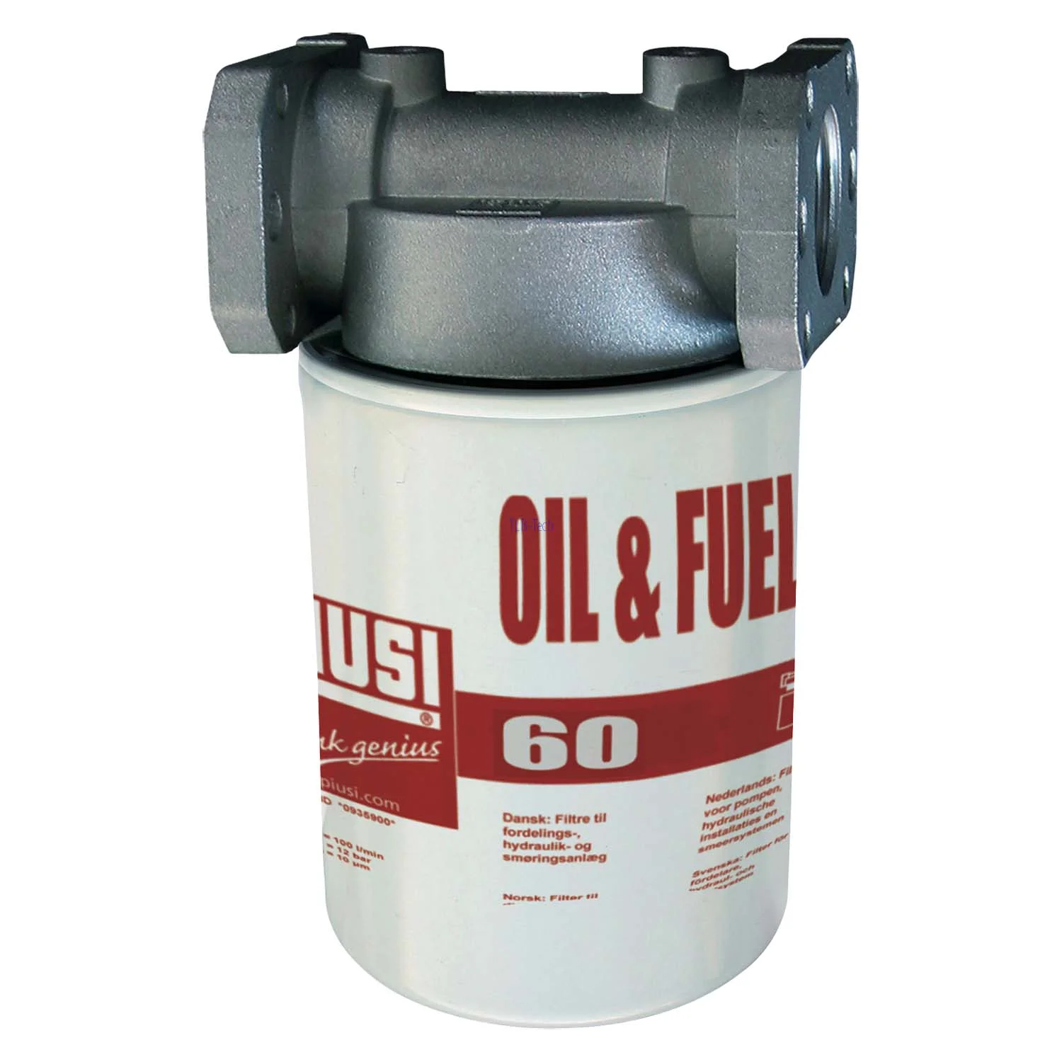 Cartuccia filtrante PIUSI da 10 μm – 60 L/min con supporto da 1 pollice, Ölfilter, Ölfiltereinsatz, 60, Metall, Kraftstofffilter