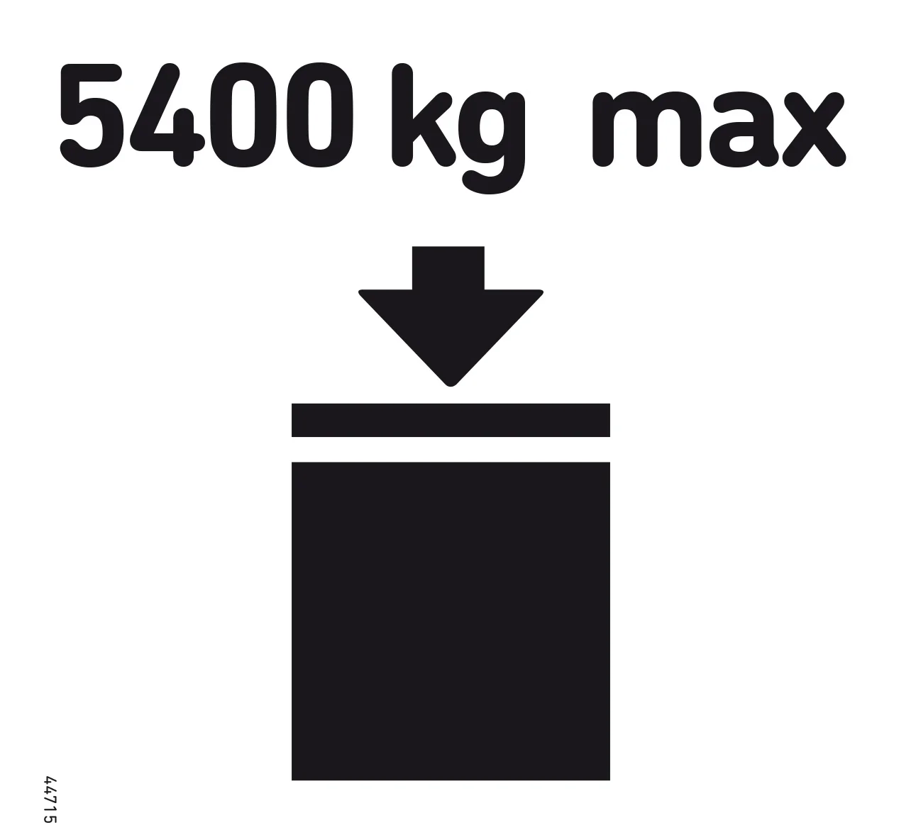 Pellicola adesiva «Carico di impilamento 5400 kg»