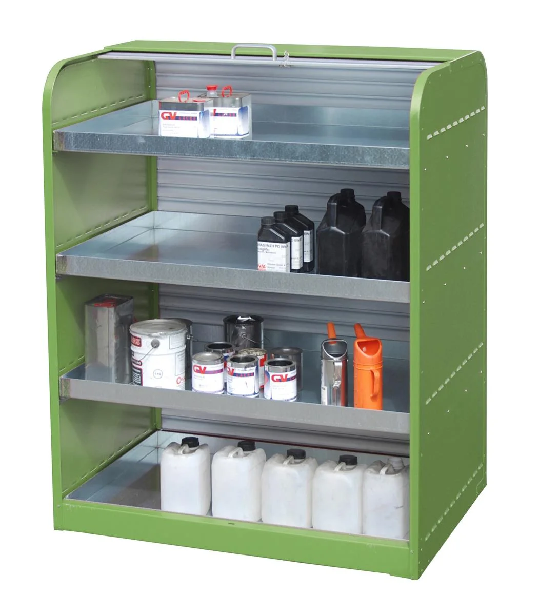 Hazardous Material Roller Shutter Cabinet RSG-4 1300x870x1610mm RAL 6011 Reseda Green 🌿