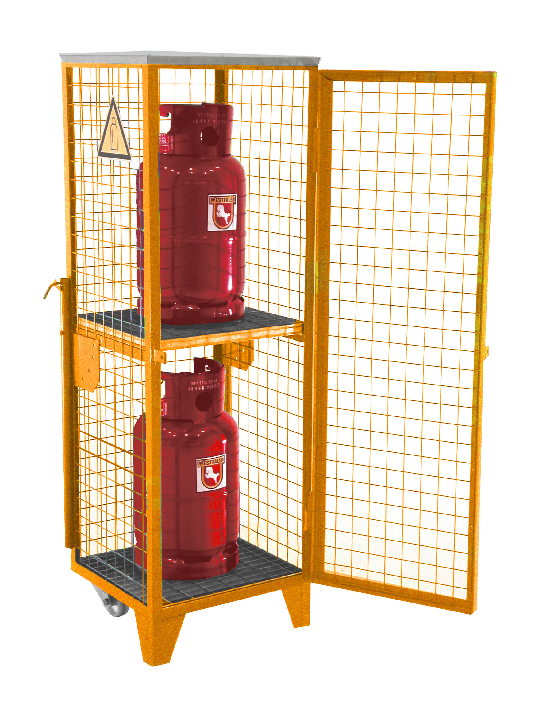 Gasflaschen-Depot GFD-R 2, lackiert, Gelborange
