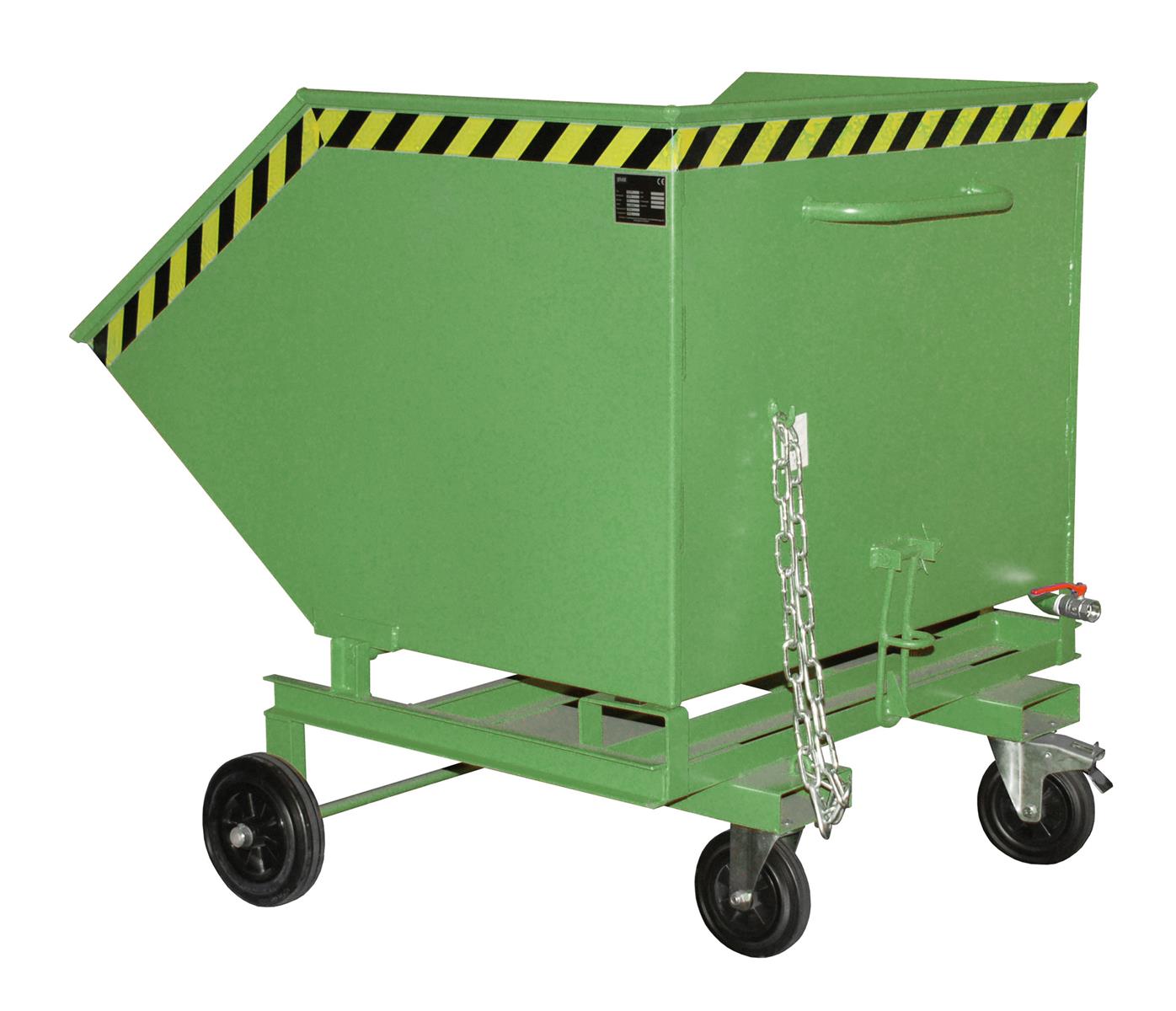 Späne-Kastenwagen SKW-ET 1000 Liter 1420x1340x1225mm RAL 6011 Resedagrün