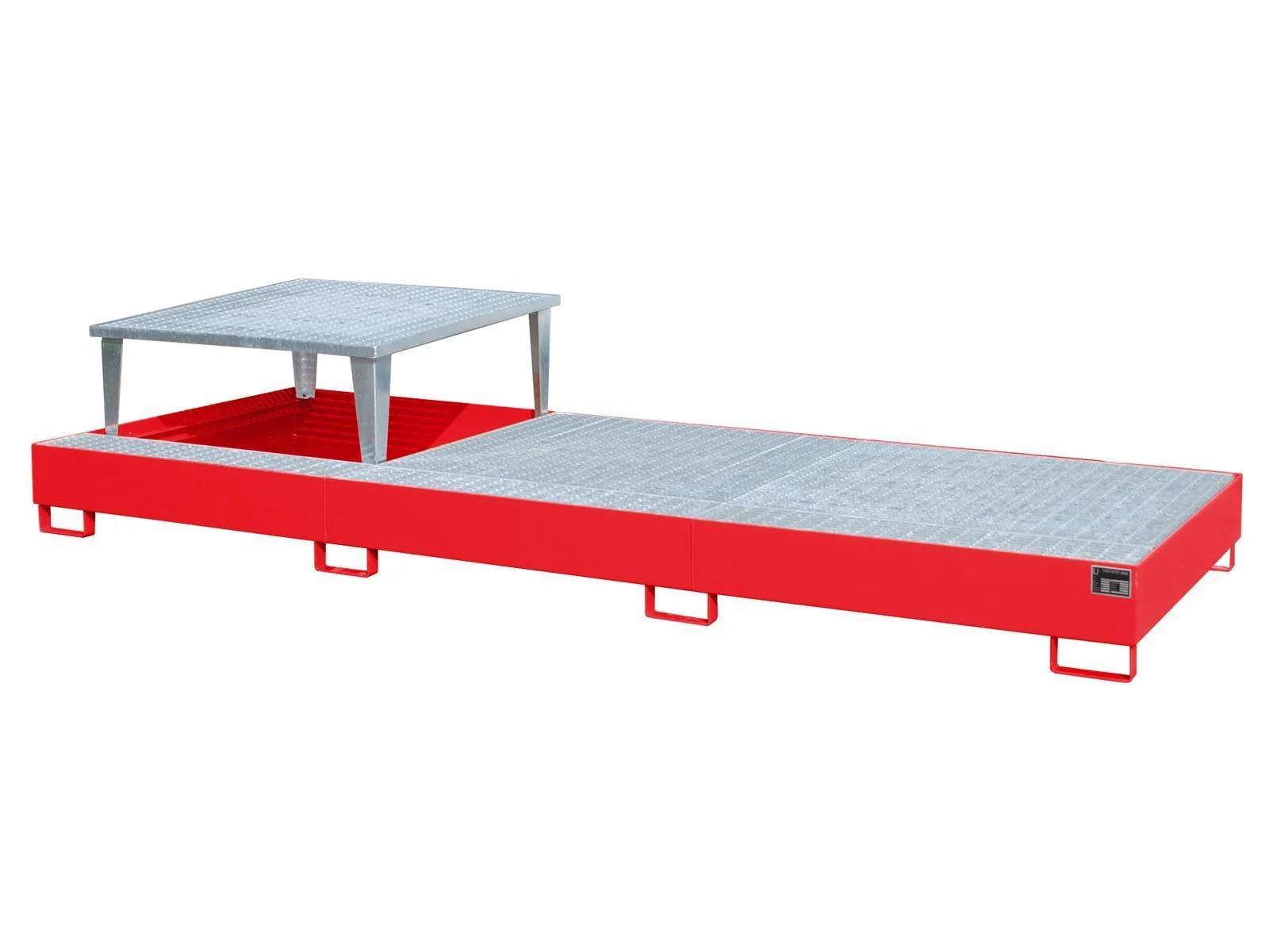 Vasca di raccolta 3850x1460x780mm 1000 Litri Tipo AWA verniciato AWA 31, plattform, hubwagen, stahl, rot, metalldrehscheibe